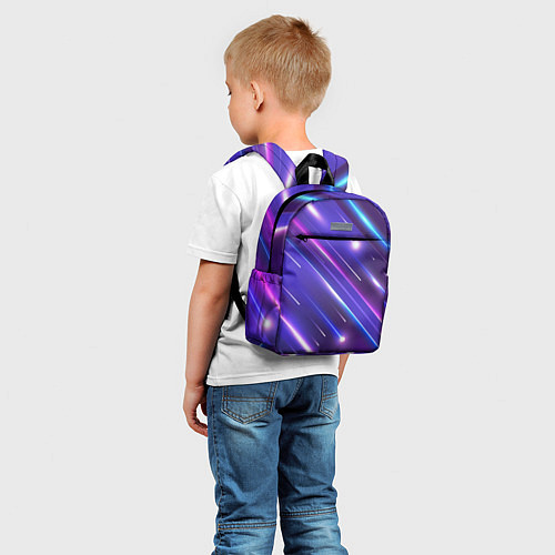Детский рюкзак Неоновый звездопад - полосы / 3D-принт – фото 5