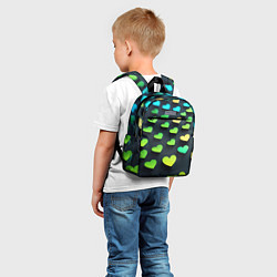 Детский рюкзак Паттерн - сердца градиент - нейросеть, цвет: 3D-принт — фото 2