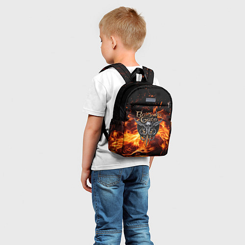 Детский рюкзак Baldurs Gate 3 fire logo / 3D-принт – фото 5