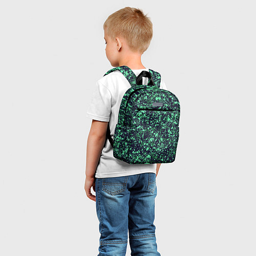 Детский рюкзак Сине-зелёный пёстрый паттерн / 3D-принт – фото 5