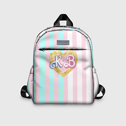 Детский рюкзак Кен плюс Барби: сплит розовых и голубых полосок