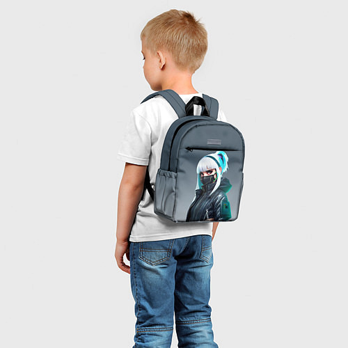 Детский рюкзак Крутая чувиха в маске - киберпанк / 3D-принт – фото 5