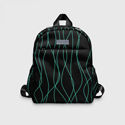 Детский рюкзак Чёрный с линиями, цвет: 3D-принт