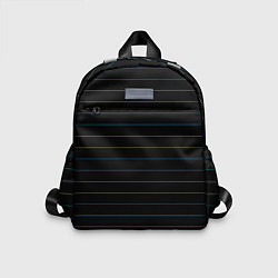 Детский рюкзак Разноцветные полосы на чёрном, цвет: 3D-принт