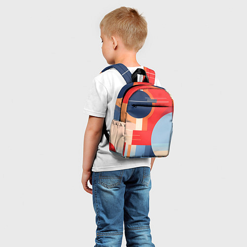 Детский рюкзак Геометрическая абстракция с кругами и полосками / 3D-принт – фото 5