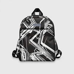 Детский рюкзак Белые полосы на чёрном фоне, цвет: 3D-принт