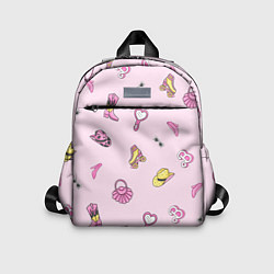 Детский рюкзак Барби аксессуары - розовый паттерн, цвет: 3D-принт