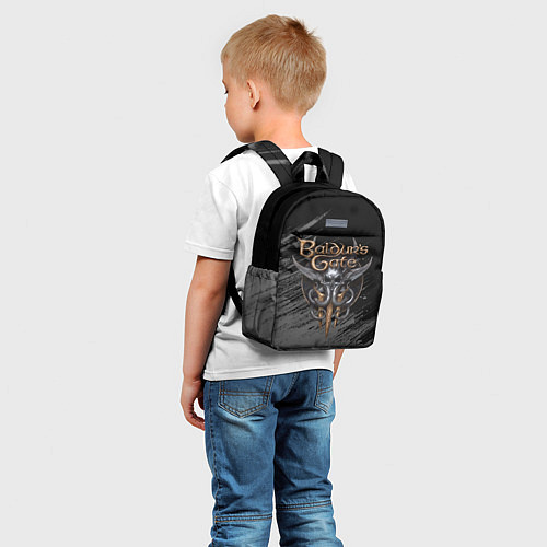 Детский рюкзак Балудрс гейт лого - черно-белый / 3D-принт – фото 5