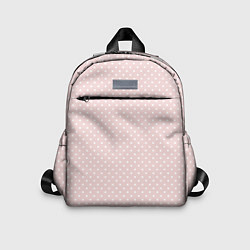 Детский рюкзак Белый горох на бледно розовом фоне, цвет: 3D-принт