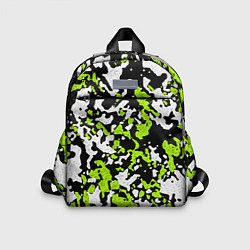 Детский рюкзак Абстракция чёрно-зелёная, цвет: 3D-принт