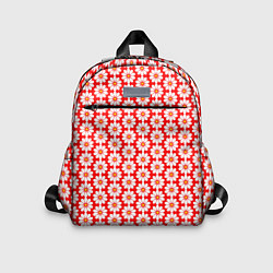Детский рюкзак Белые ромашки на красном, цвет: 3D-принт