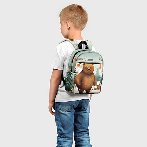 Детский рюкзак Рождественский мишка фолк-арт / 3D-принт – фото 5