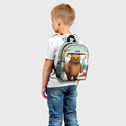 Детский рюкзак Рождественский мишка фолк-арт, цвет: 3D-принт — фото 2