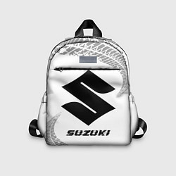 Детский рюкзак Suzuki speed на светлом фоне со следами шин, цвет: 3D-принт