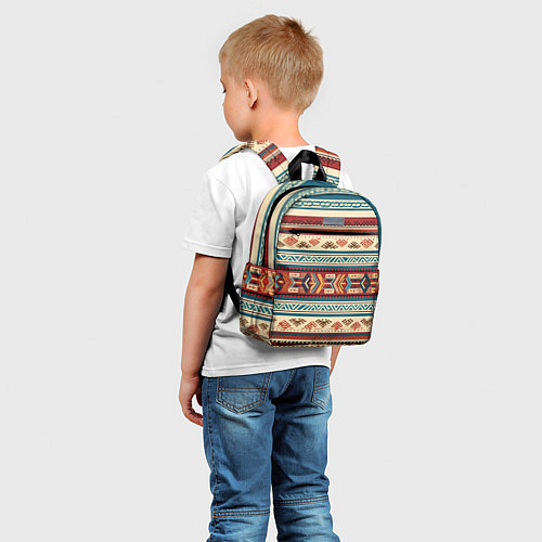 Детский рюкзак Этнический паттерн в горизонтальную полоску / 3D-принт – фото 5