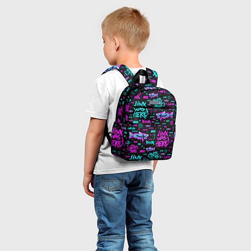 Детский рюкзак Jinx Arcane pattern neon / 3D-принт – фото 5