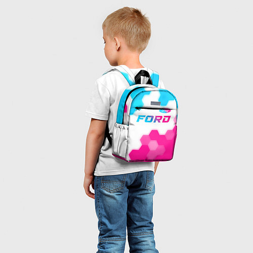 Детский рюкзак Ford neon gradient style посередине / 3D-принт – фото 5