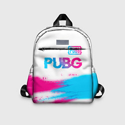Детский рюкзак PUBG neon gradient style посередине, цвет: 3D-принт