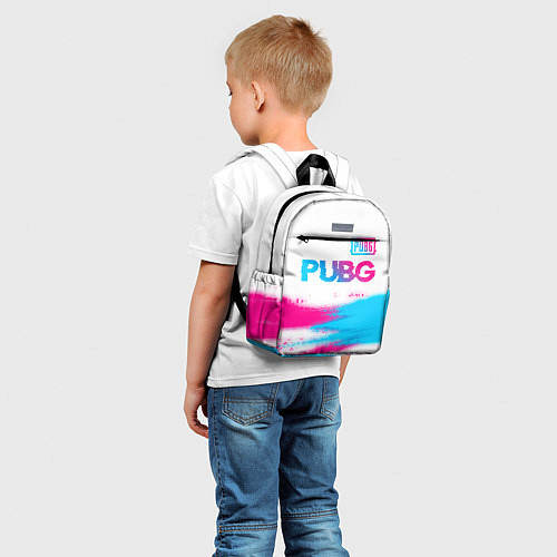 Детский рюкзак PUBG neon gradient style посередине / 3D-принт – фото 5