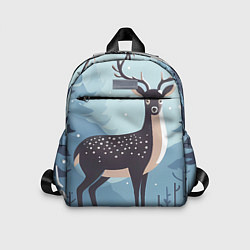 Детский рюкзак Зимняя сказка олень в лесу, цвет: 3D-принт