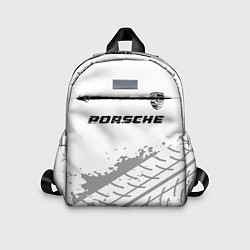 Детский рюкзак Porsche speed на светлом фоне со следами шин посер, цвет: 3D-принт