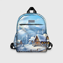 Детский рюкзак Новогодняя зимняя деревня, цвет: 3D-принт