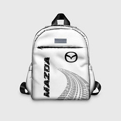 Детский рюкзак Mazda speed на светлом фоне со следами шин вертика, цвет: 3D-принт