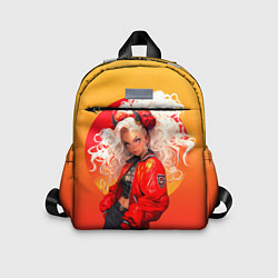 Детский рюкзак Девушка-демон от нейросети - желто-красный градиен, цвет: 3D-принт