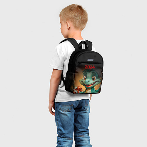 Детский рюкзак Зеленый дракончик новый год / 3D-принт – фото 5