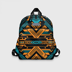 Детский рюкзак Геометрический узор в стиле ацтеков, цвет: 3D-принт