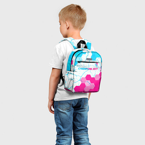 Детский рюкзак Cyberpunk 2077 neon gradient style посередине / 3D-принт – фото 5