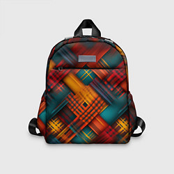 Детский рюкзак Разноцветная клетка в шотландском стиле, цвет: 3D-принт