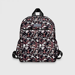 Детский рюкзак Текстура бело-бордовый пёстрая, цвет: 3D-принт