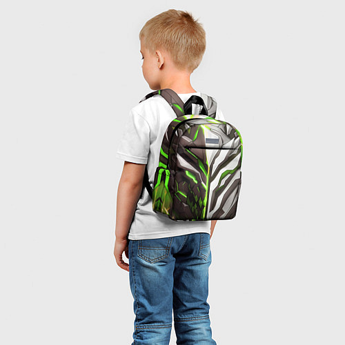 Детский рюкзак Броня адская и райская зелёная / 3D-принт – фото 5