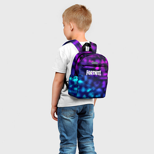 Детский рюкзак Фортнайт неоновые логотипы / 3D-принт – фото 5