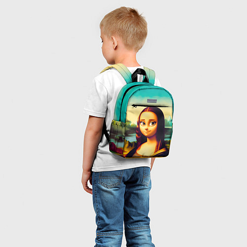 Детский рюкзак Нейросеть - Мона Лиза в стиле Pixar / 3D-принт – фото 5