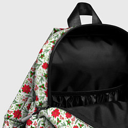 Детский рюкзак Красная пуансеттия с листьями, цвет: 3D-принт — фото 2