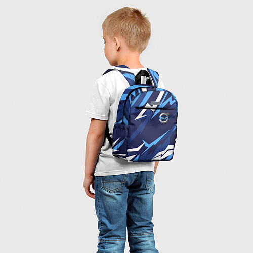 Детский рюкзак Вольво - синяя абстракция / 3D-принт – фото 5