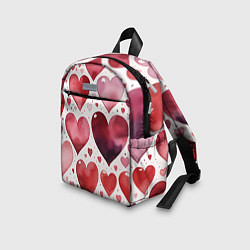 Детский рюкзак Паттерн акварельные сердечки, цвет: 3D-принт — фото 2