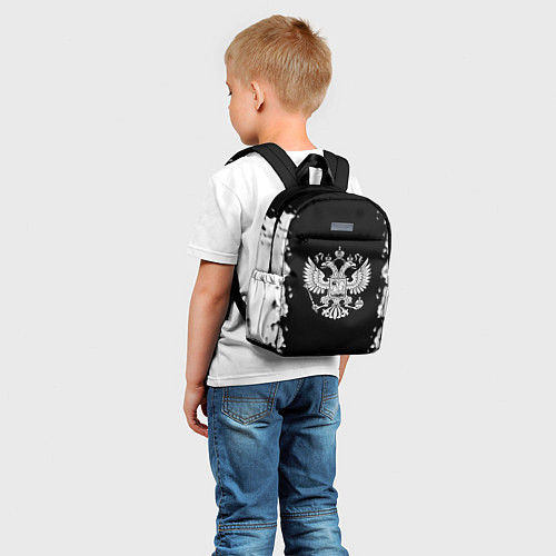Детский рюкзак Герб РФ белые краски / 3D-принт – фото 5