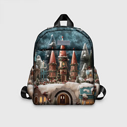 Детский рюкзак Деревенские домики зимой, цвет: 3D-принт