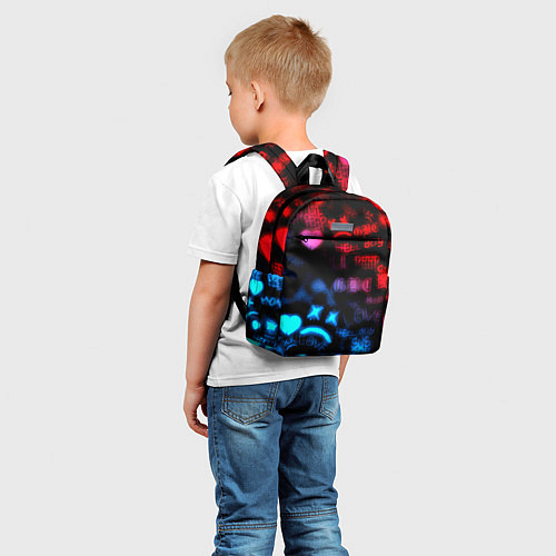 Детский рюкзак Lil peep neon rap music / 3D-принт – фото 5