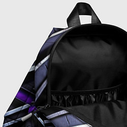 Детский рюкзак Фиолетовые вставки на черном фоне, цвет: 3D-принт — фото 2