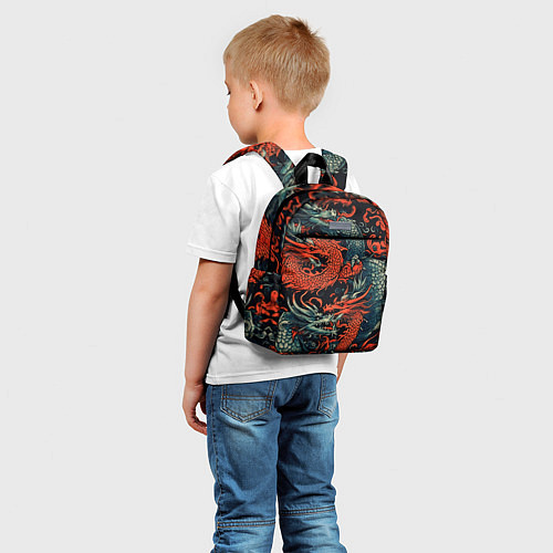 Детский рюкзак Красный и серый дракон / 3D-принт – фото 5