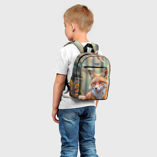 Детский рюкзак Портрет лисы в осеннем лесу / 3D-принт – фото 5
