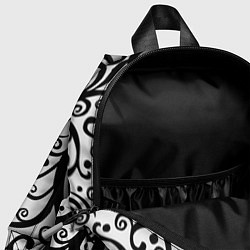 Детский рюкзак Чёрный кружевной узор, цвет: 3D-принт — фото 2