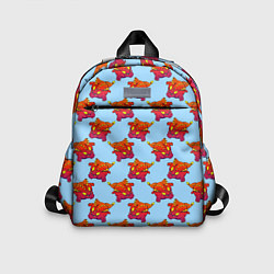 Детский рюкзак Дракон круглый летит, красный, цвет: 3D-принт