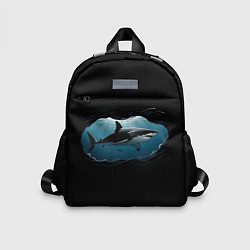 Детский рюкзак Акула в овале, цвет: 3D-принт