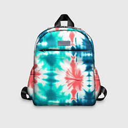 Детский рюкзак Тай дай разводы бирюзовые с коралловым и синим