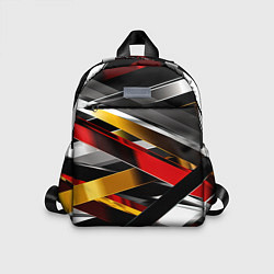 Детский рюкзак Металлические красные и белые полосы, цвет: 3D-принт